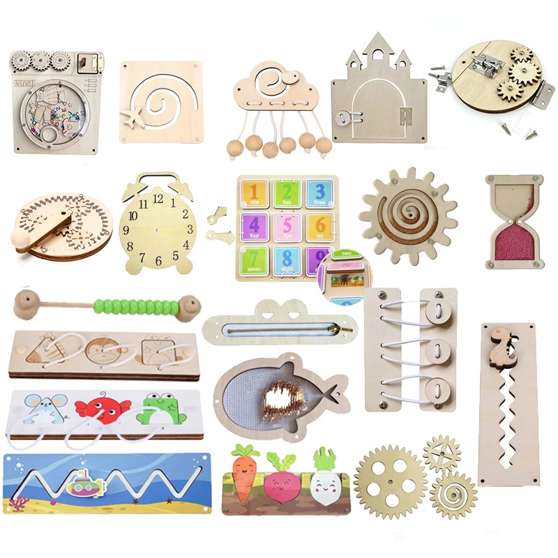 Baby Beschäftigt Bord Zubehör Montessori Spielzeug für Kinder Entwickeln Feinmotorik Sensorischen Spielzeug Pädagogisches Lernen Spielzeug Brettspiel