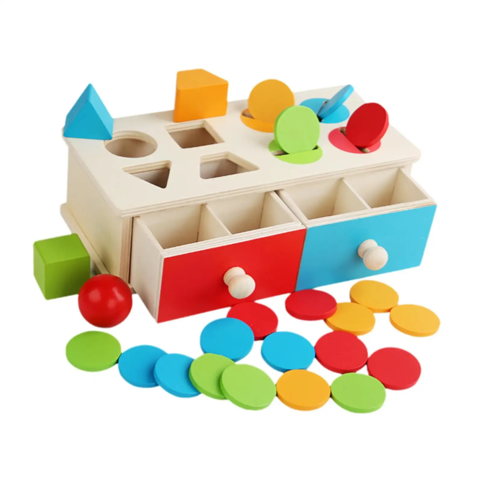 Montessori Toys Coin Ball Box Color Shape Sorting Matching Baby Toys Object