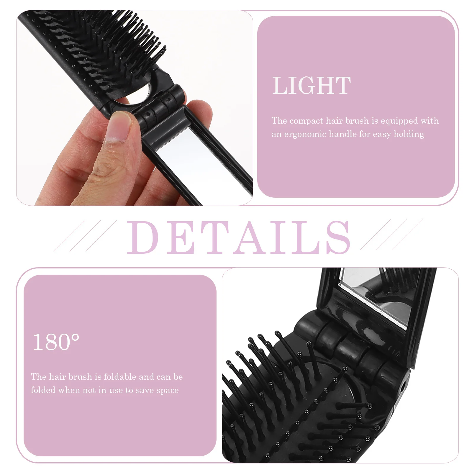 

5 шт. мини складные расчески для волос портативное дорожное зеркало для распутывания волос компактный инструмент для укладки карманный размер парикмахерская расческа