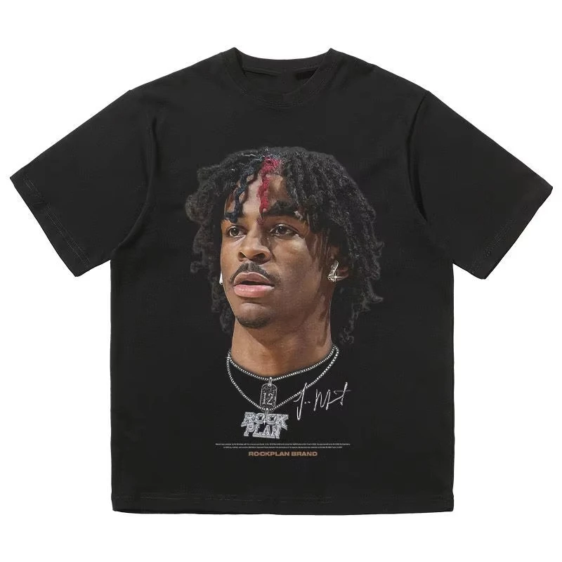 

Y2KTop Summer Trend Youth American Street Hip Hop Trend Fashion Basketball Character T-Shirt Same for Men and Women