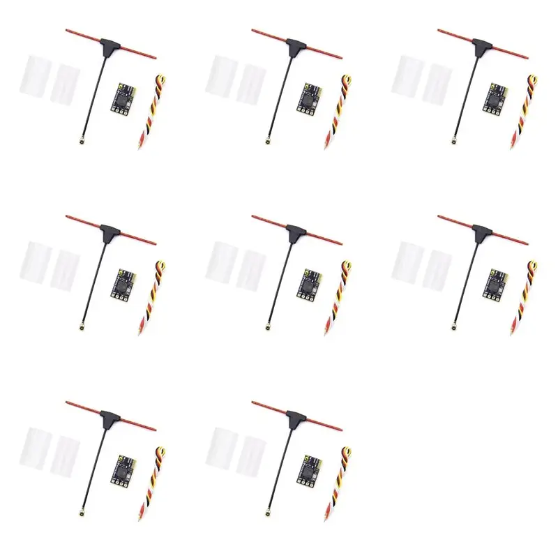 ABXE-8X ELRS Receiver 2.4Ghz NANO Expresslrs Receiver CRSF With T-Type Antenna For RC FPV Traversing Drones Parts
