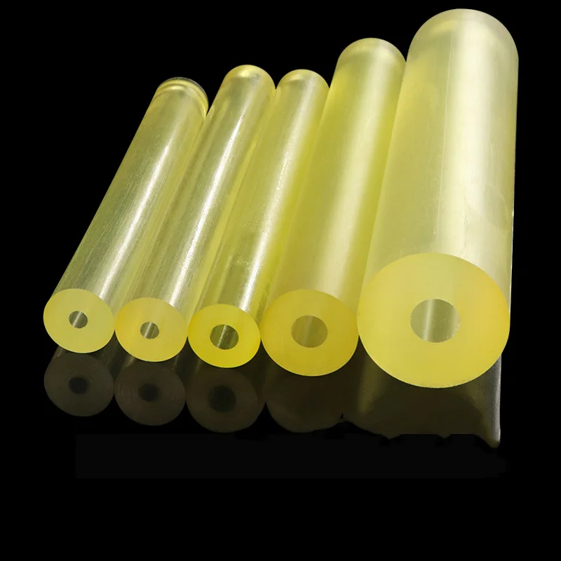 PU Nylon Hollow Rods Sticks Yellow Elastic Polyurethane Round Rod Diameter 20mm-40mm Self-defence Stick DIY Processing