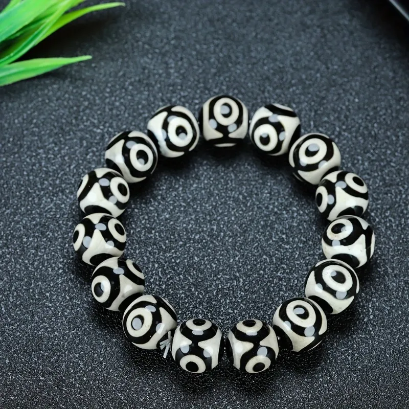 

Stylish Natural Agate Beaded Bracelet, Retro Style Bracelet Jewelry