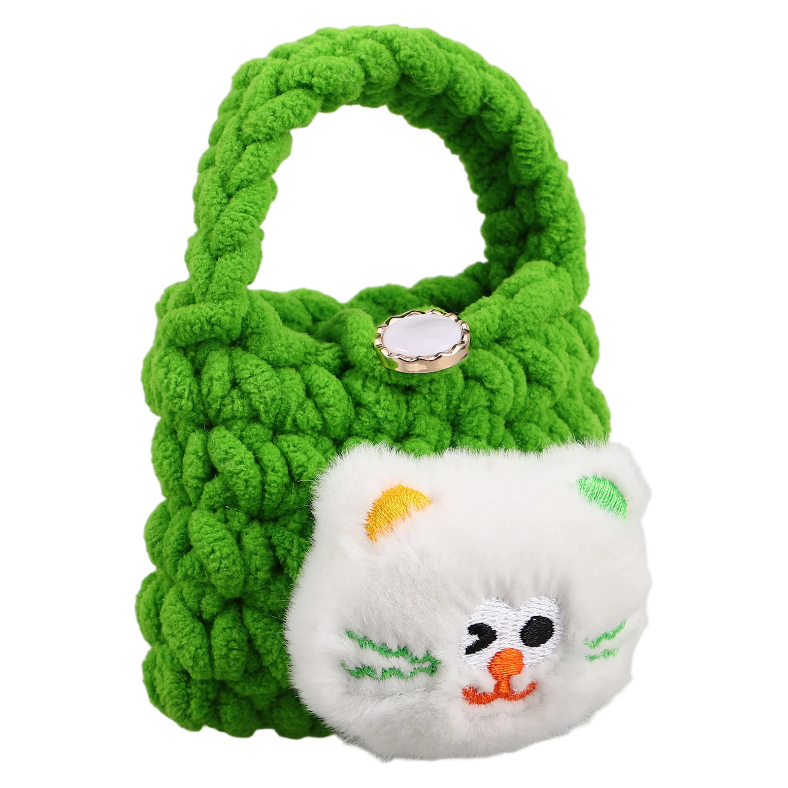 

Cartoon Cat Earphone Case Soft Knitted Headphone Carry Pouch Compact Protective Case for Earbuds Headsets Universal Fit