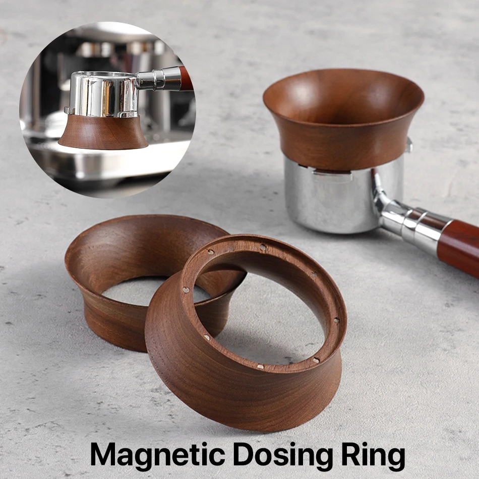 51/58mm Coffee Dosing Cup Walnut wood Espresso Dosing Funnel Brewing Bowl Portafilter Dosing Ring Coffee Accessories