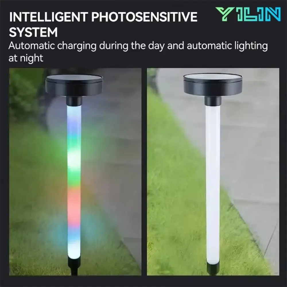 تصميم مقاوم للماء أضواء المسار الشمسية بطارية 1200 مللي أمبير في الساعة 10LED الإضاءة في الهواء الطلق مصباح الحديقة RGB LED تعمل بالطاقة الشمسية