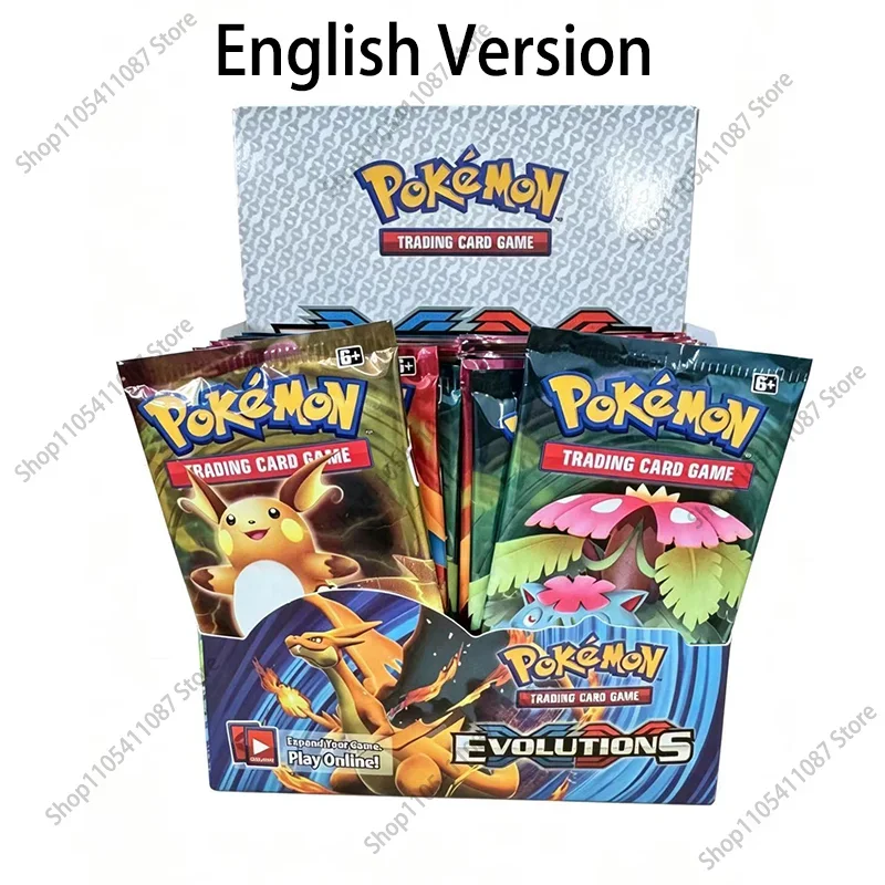 360pcs Pokémon Cards Evolutions Battle Style Booster Box Trading Card Game TCG Children Collectible Pokémon Cards Toy