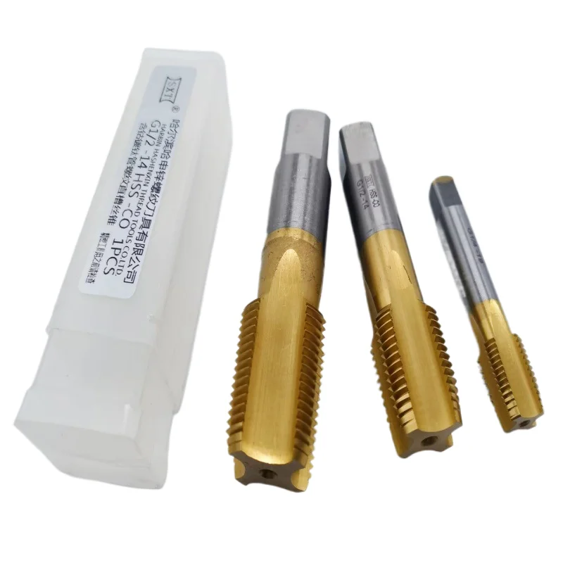 M35-CO HSS 55 °/60 ° pipe thread tap G ZG RC NPT PT, stainless steel water pipe internal thread tapping machine tool hand tool
