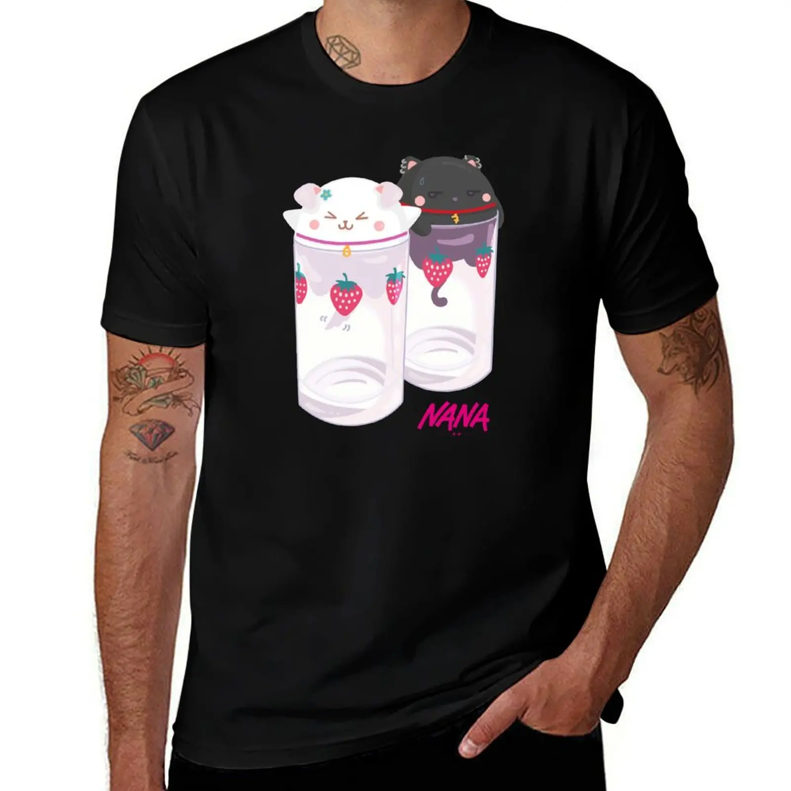 Nana & Hachi - Strawberry glasses T-Shirt Casual Everyday Short Sleeve T-Shirt
