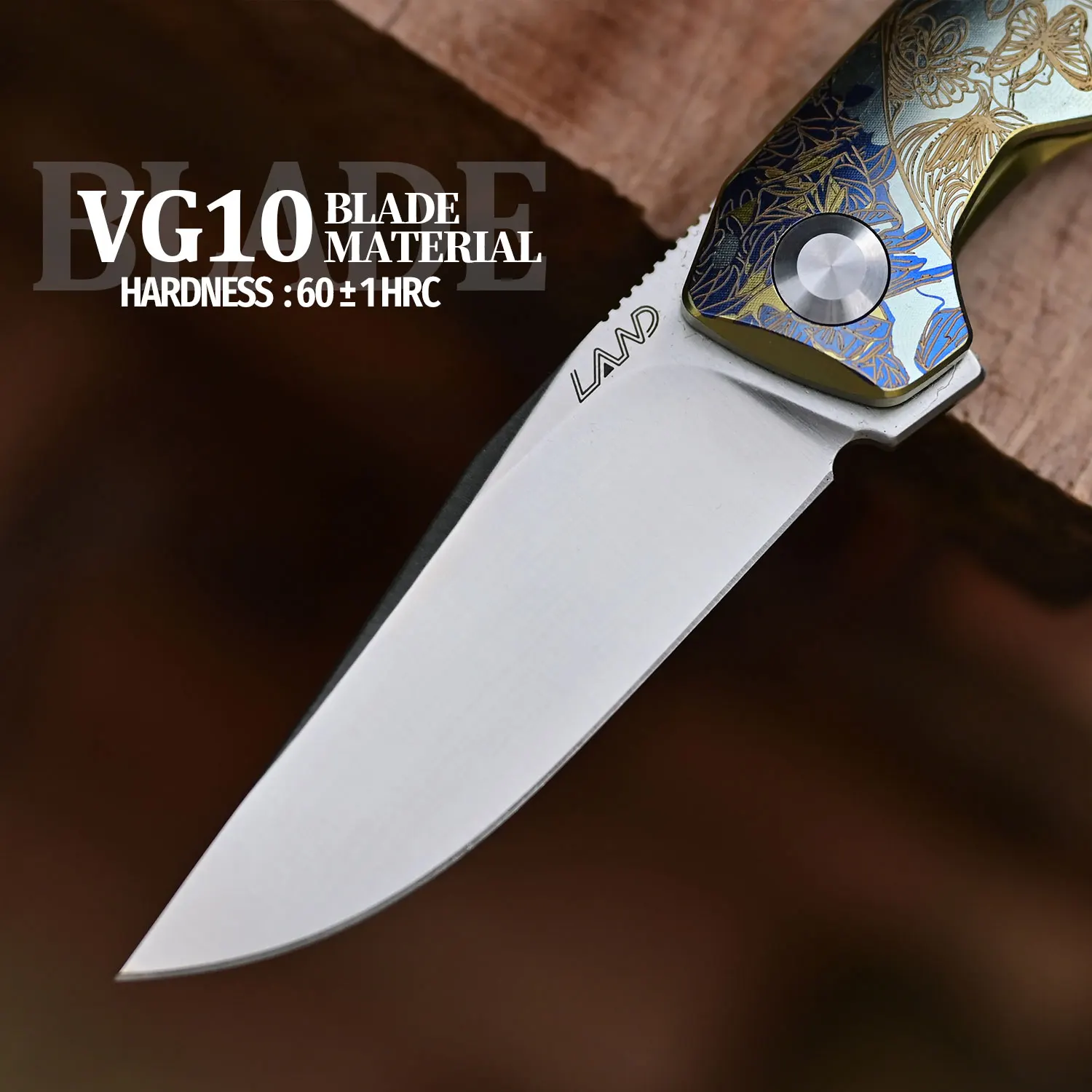 الأرض سكين للفرد 140S في الهواء الطلق البرية بقاء التخييم الصيد VG10 شفرة التيتانيوم مقبض EDC سكاكين الجيب المحمولة #3