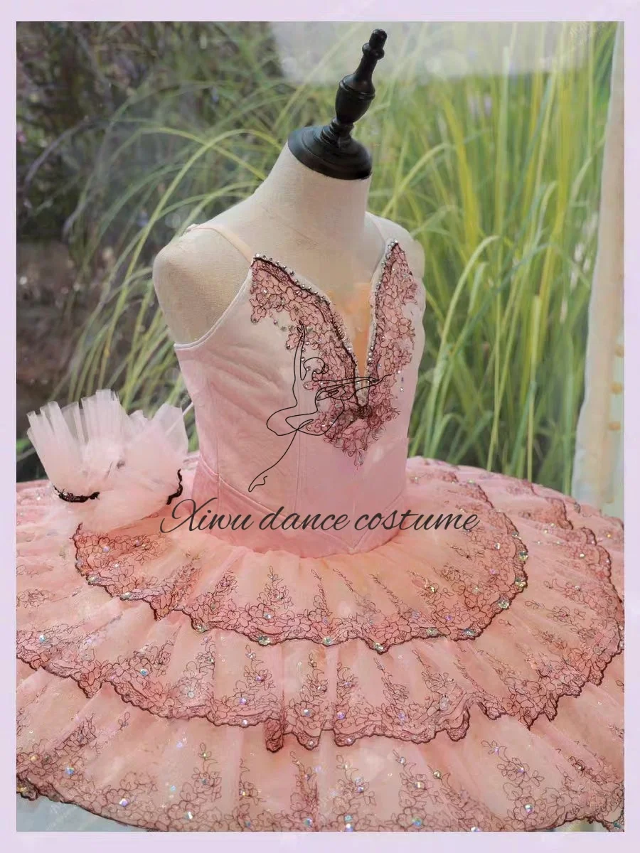 新しいチュチュスカート子供の白いダンスドレス競技ポンスカート大人のバレエスカートプロのカスタマイズされたパフォーマンスドレス