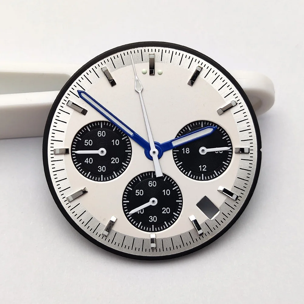 32.5 Men's Multifunctional Chronograph Watch Dial Hands Kit Fit VK63 Movement Watch Hands VK63 Dial Watch Modification Parts