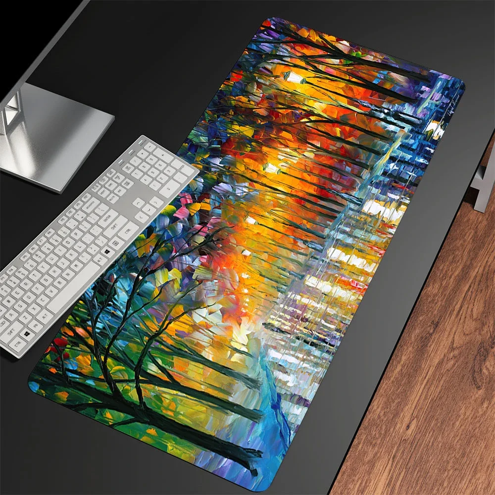 Hot Sell Abstract Colorful Bloom Flower Mouse Pad Gaming Mousepad Large Computer Keyboard Carpet Anime Game Rug XXL Desk Mat