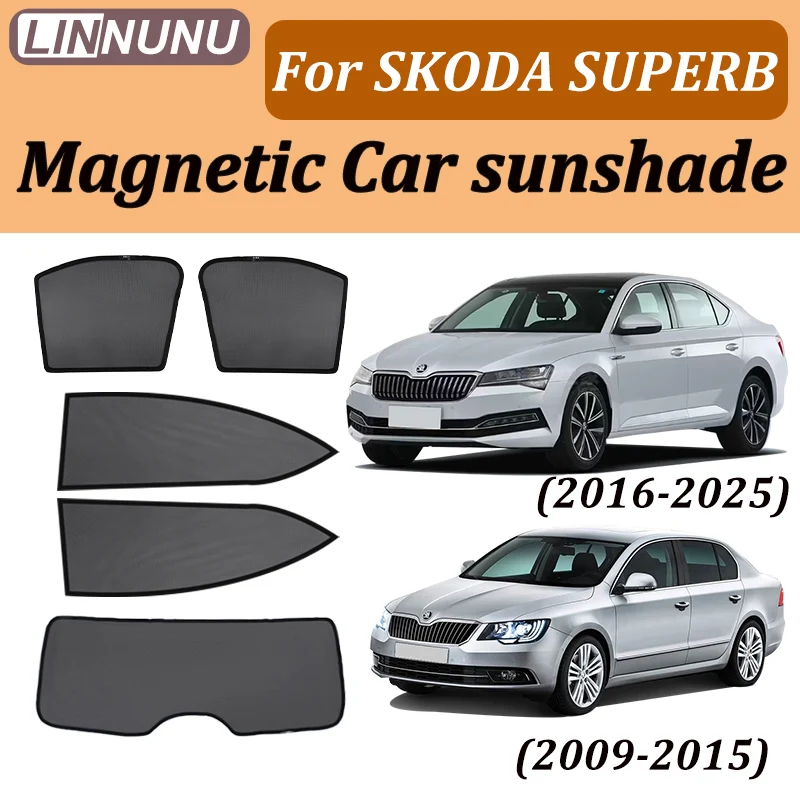 

LINNUNU Magenetic Car Sunshade Windshield Curtain Side Window Sun Shade UV Protection For Volkswagen SKODA SUPERB accessories