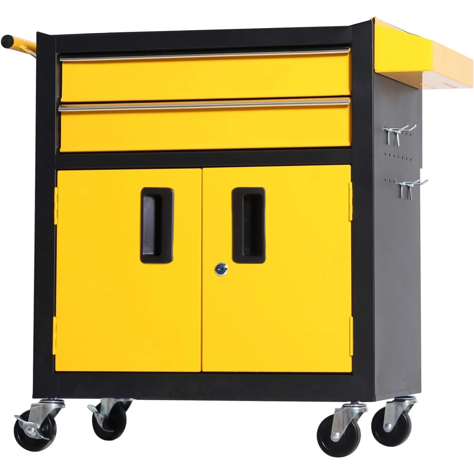 

US Tool Chest Heavy Duty Cart Steel Rolling Tool Box with Lockable Doors (TZ12 Black Yellow)