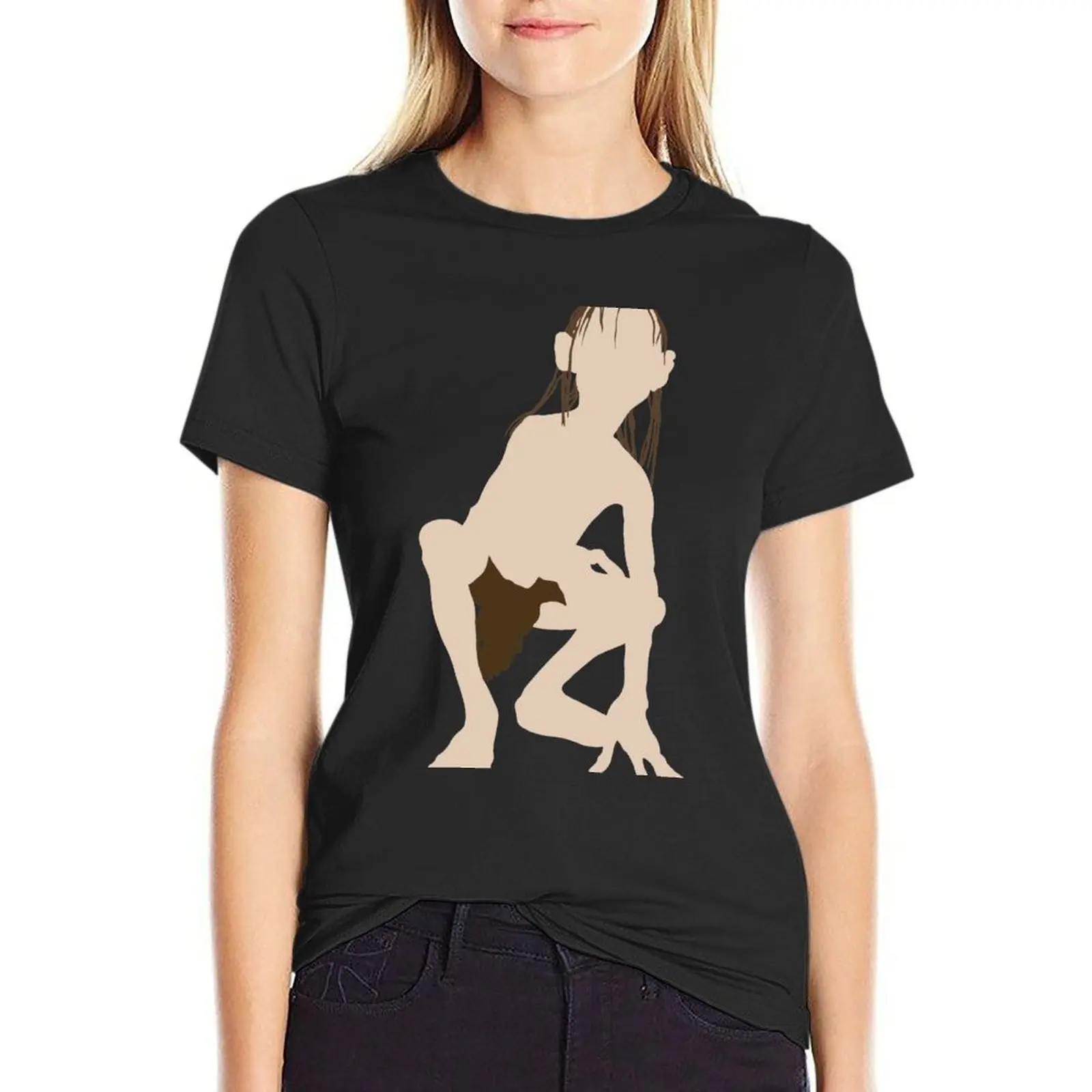 Gollum camiseta lisa para mujer, camisetas gráficas en blanco, camisetas gráficas