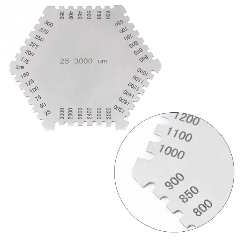 NEW Stainless Steel Hexagon Wet Film Comb Instrument High Precision Wet Diaphragm Thickness Gauge Width Measuring Instruments