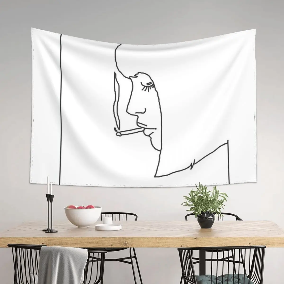 

girl smoking a cigarette Tapestry Bedroom Decor Aesthetic Decor For Bedroom Carpet Wall Decorative Wall Murals Tapestry