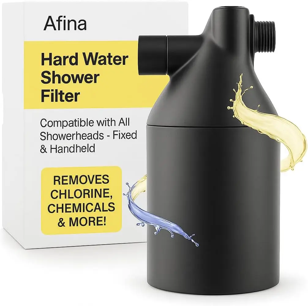 

Hard Water Shower Filter - Removes 99% Chlorine, Heavy Metals, Improves Skin & Hair Health