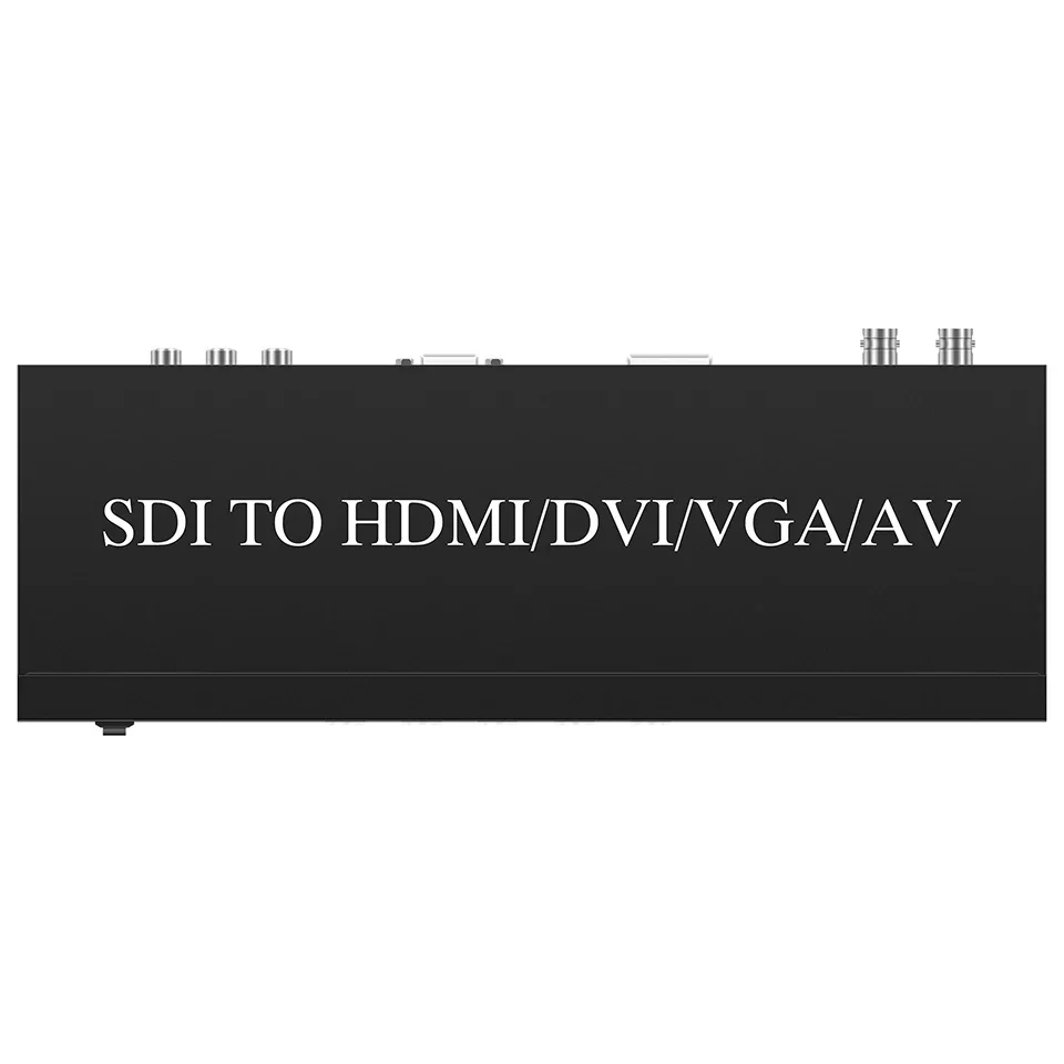 Convertidor de Audio y vídeo SD/HD/3G SDI a HDMI DVI VGA AV CVBS con adaptador de salida de bucle SDI para Monitor Multimedia HDTV