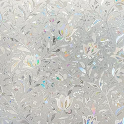 Window Film, Decorative Window Privacy Film, 3D Stained Glass Window Sticker,Anti-UV Sun Blocker Heat Control for Home
