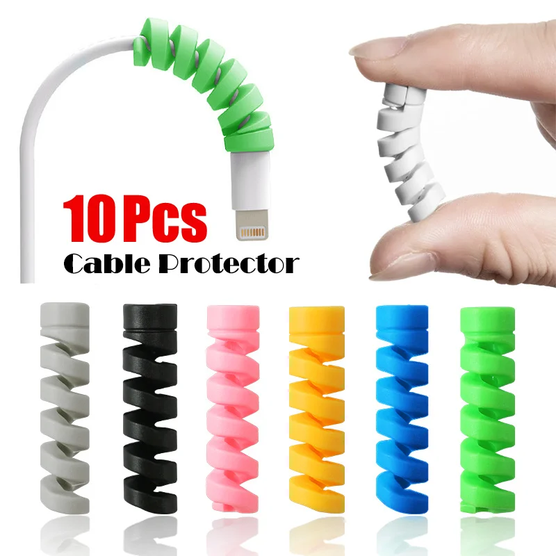 Cable Protector Universal Silicone Data Cable Spiral Winder Wire Cord Cable Organizer for Charge Cable Protector Accessory