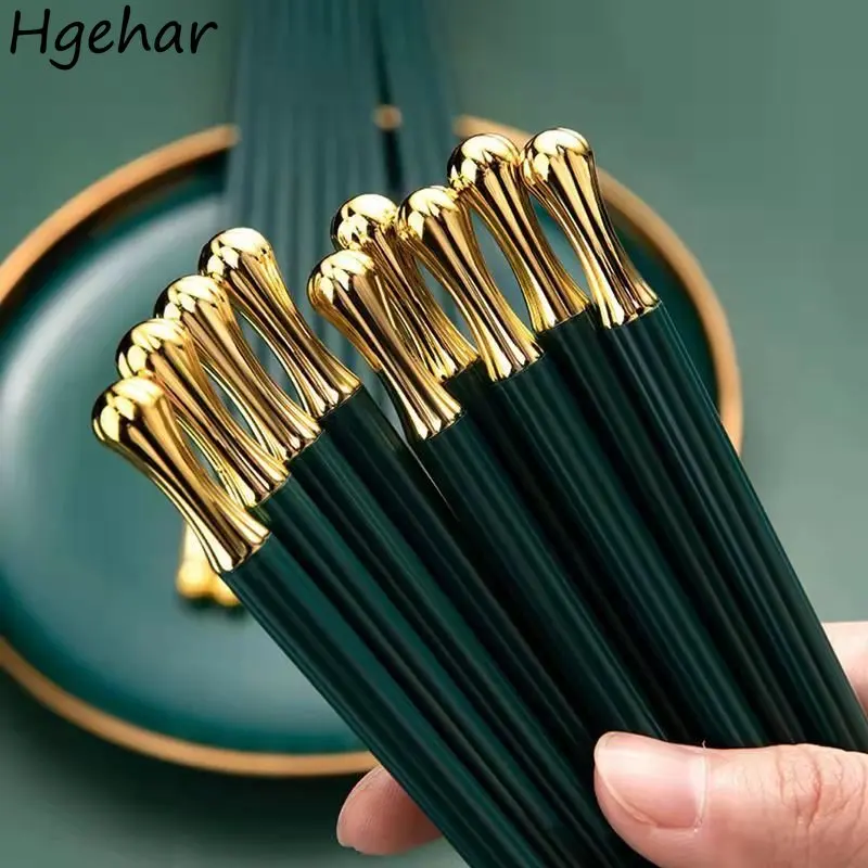 5pcs Chopsticks Kitchen Simple Antibacterial Mildew-proof палочки для еды High Temperature Resistance Food Sticks Non-slip 젓가락