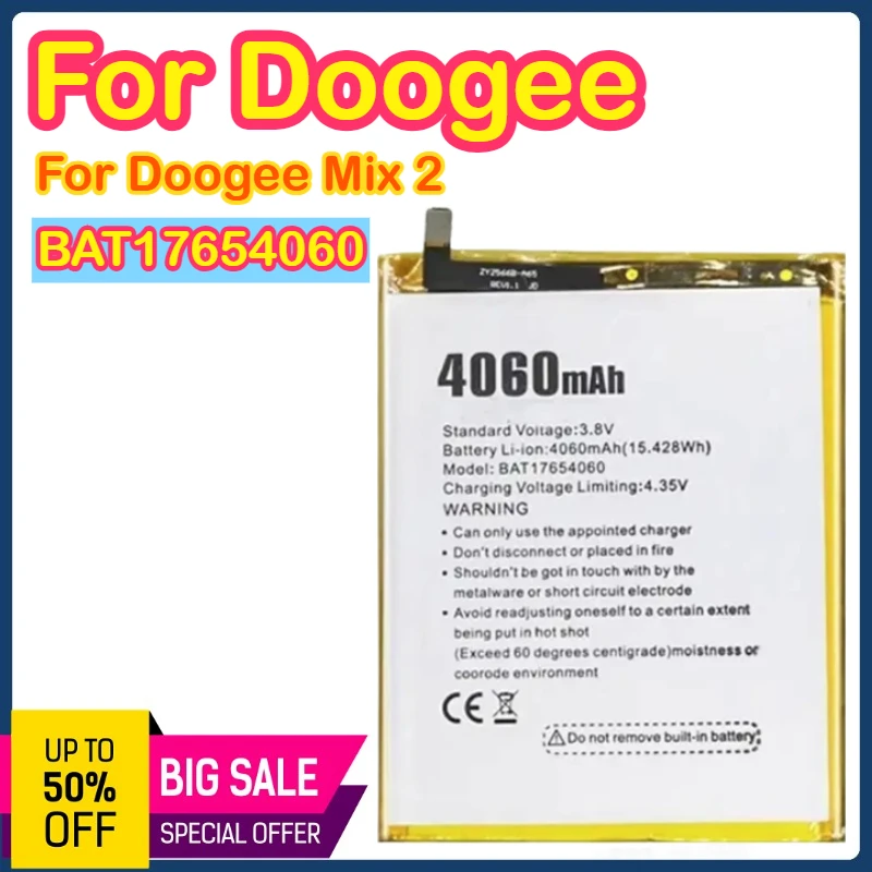 

BAT17654060 4060mAh 3.8V Suitable for DOOGEE MIX2 E VERNEE MIX 2 BAT17654060 phone battery