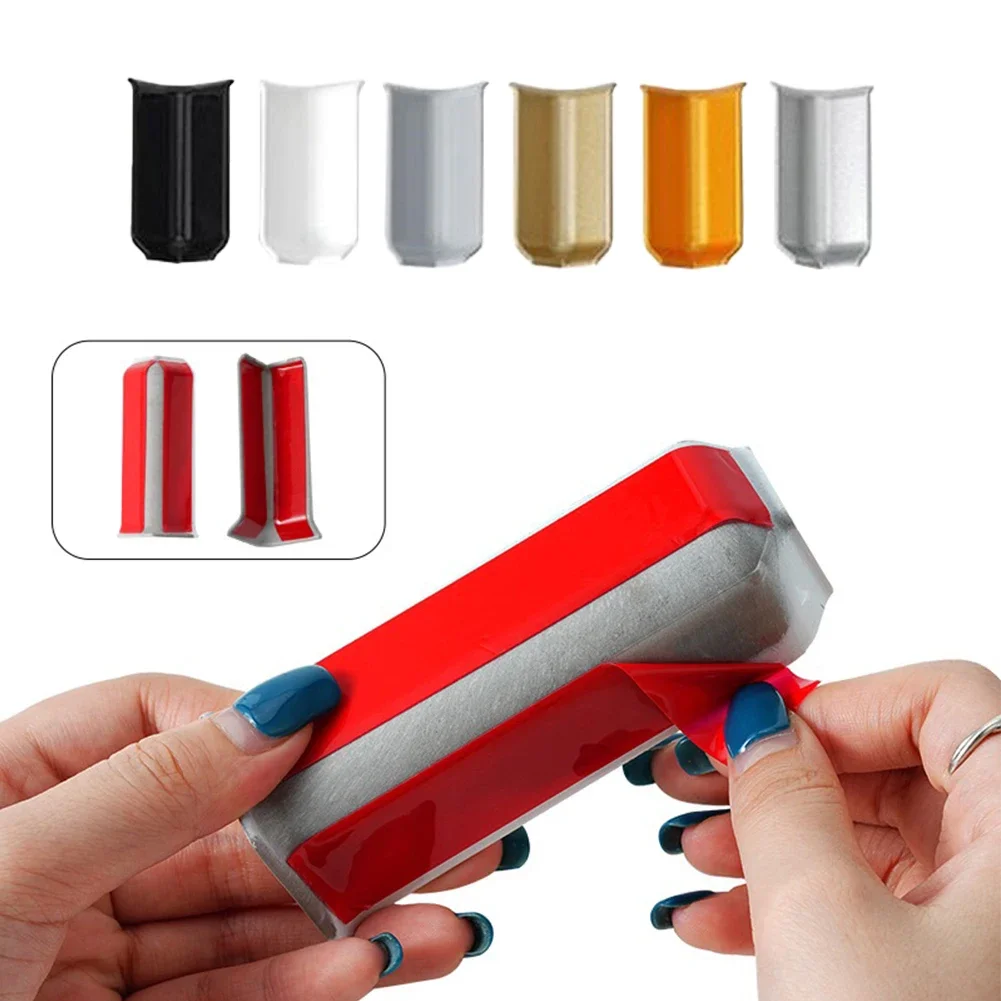 

Угловые блоки плинтуса из АБС-пластика, клей для отделки, 3 внутренних/наружных угловых соединителей, самоклеящиеся, высота 10 см, угловой настенный плинтус