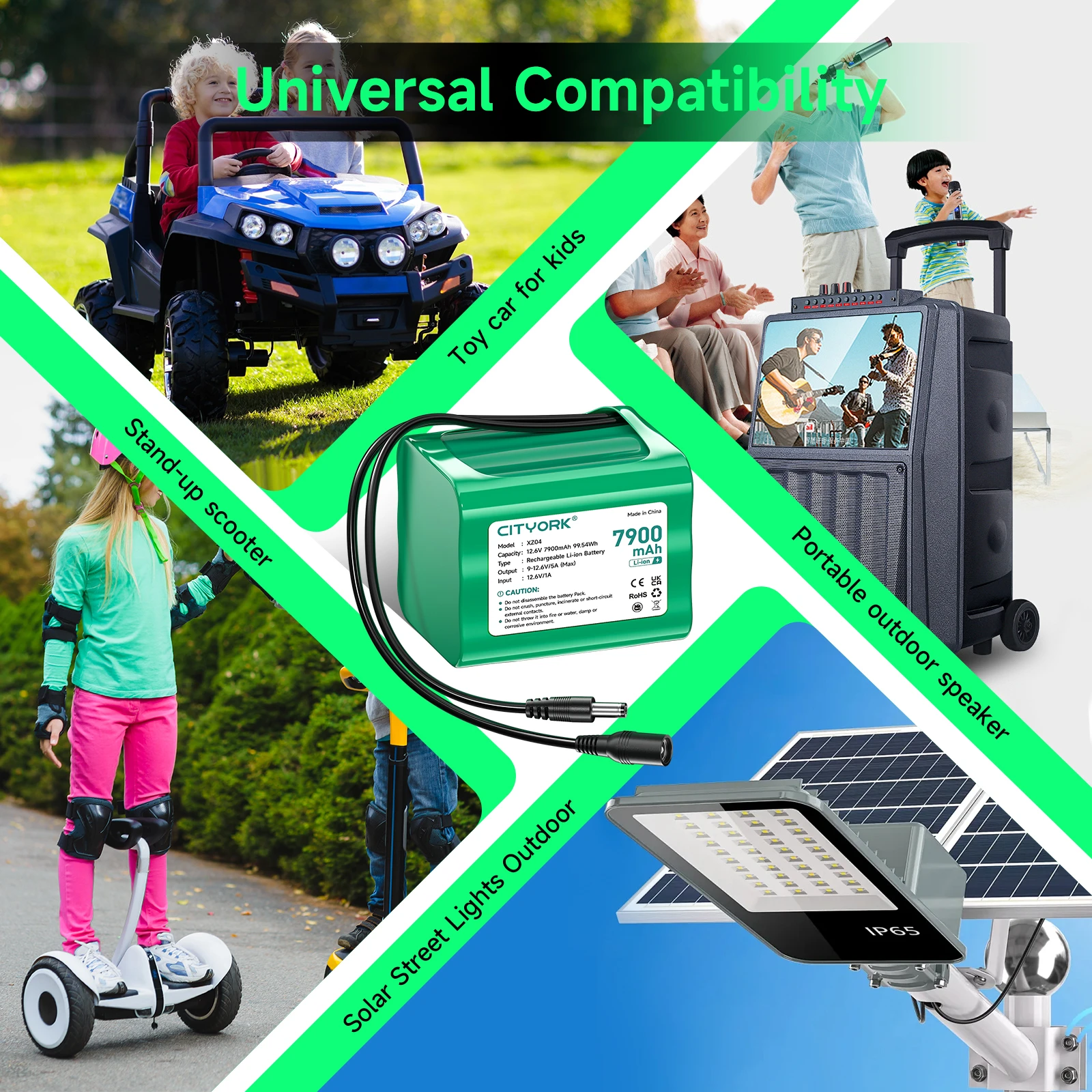 CITYORK 12.6V 7900mAh Battery High Capacity Battery For Wireless Cameras/CCTV Camera /Camcorders/Home Router/12V LED Lamp etc