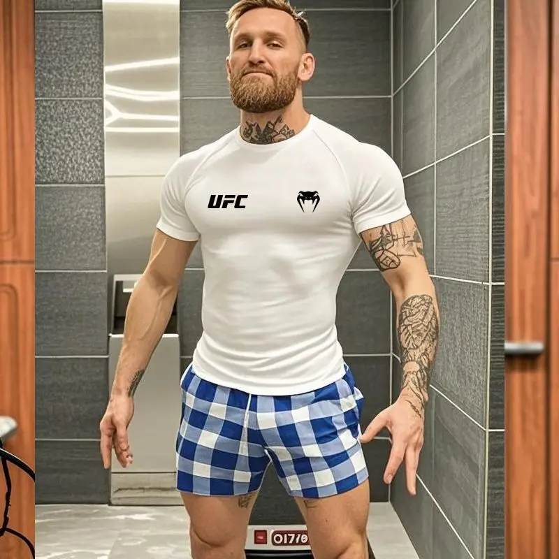 UFC Rash Guard Compression Shirt Boxing Sanda MMA Muay Thai BJJ Grappling Quick Dry Training Fashion