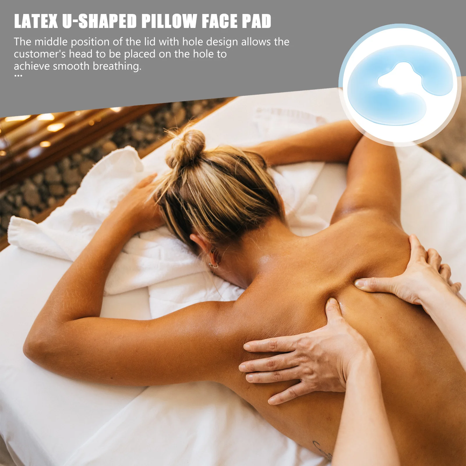 

U Shape Silicone Face Down Pillow Cushion Washable Reusable Spa Salon Comfort Relaxing Massage Spa Pillow Face