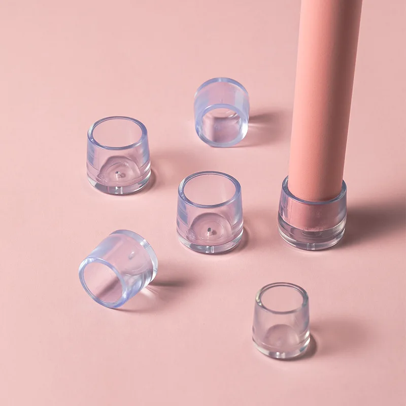 Transparent Chair Leg Caps Rubber Feet Protector Pad Furniture Table Covers Socks Plugs Cover Furniture Leveling Feet Home Decor