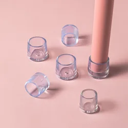 Transparent Chair Leg Caps Rubber Feet Protector Pad Furniture Table Covers Socks Plugs Cover Furniture Leveling Feet Home Decor