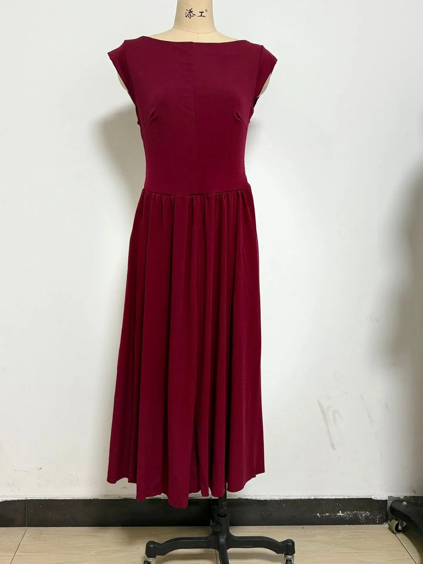 أنيقة الصلبة أكمام عارية الذراعين ماكسي مساء حفلة موسيقية فستان المرأة س الرقبة عالية الخصر مطوي فستان الحفلات جديد 2025 فستان طويل الشاطئ #6