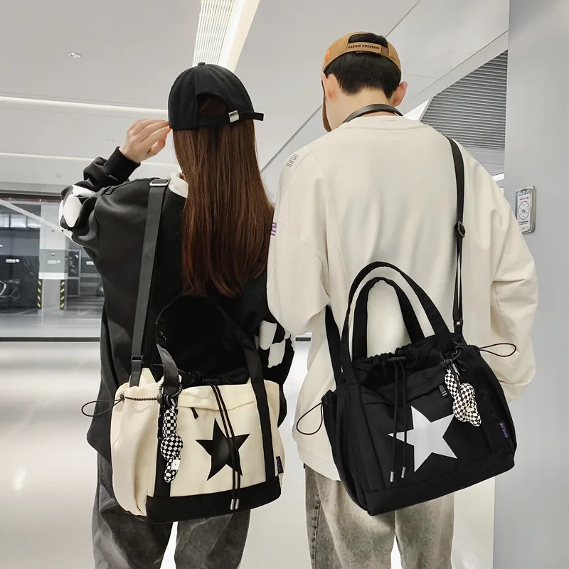 New Fashion Print Large Capacity Women's Nylon Handbag Trendy Tote Bag