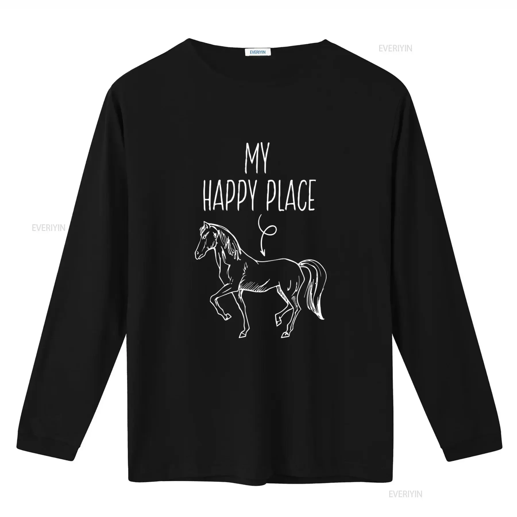 My Happy Place Horse Lover's Horseback Riding Equestrian T Shirt Long or s Available vintage Washed Unisex Versatile