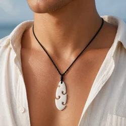 GX088 Hot Sale New Zealand Maori handmade jewelry men sea waves necklace women yak bone pendant necklaces of surfing