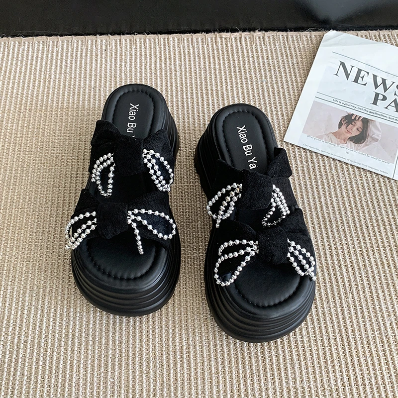 High Platform Sandals New 2025 Women Thick Sole Slippers Woman Chunky Shoes Summer Casual Beach Bead Slides Zapatos Mujer 8CM - Image 4