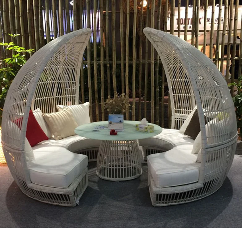 bird nest assemble weave rattan sofa garden sets white bulk outdoor furniture daybed day bed outdoor