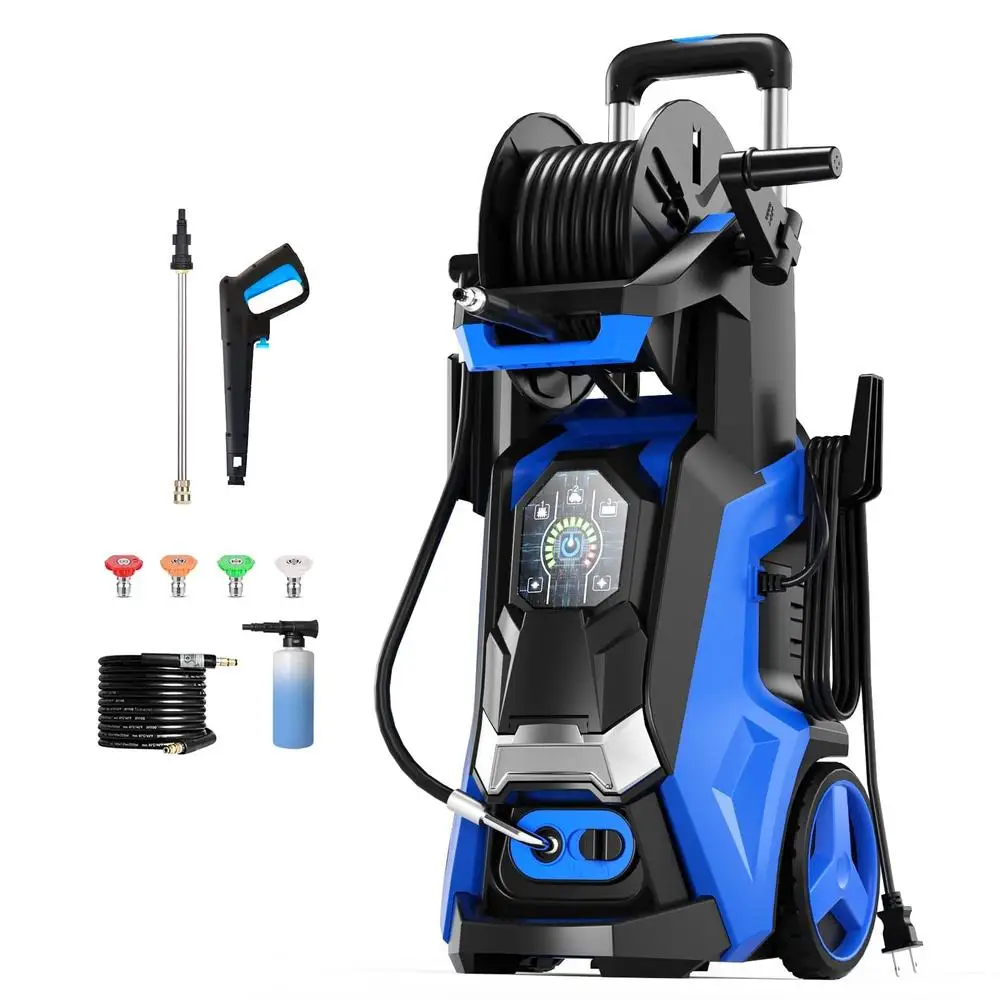 Electric Pressure Washer 5000 PSI 3.5 GPM Touch Screen Adjustable Power 4 Nozzles Foam Cannon