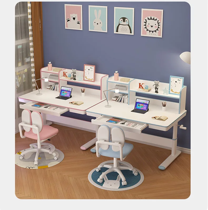 #New Idea Adjustable Height Three Fresh Colors Study Desks Chairs Set For Students At Home