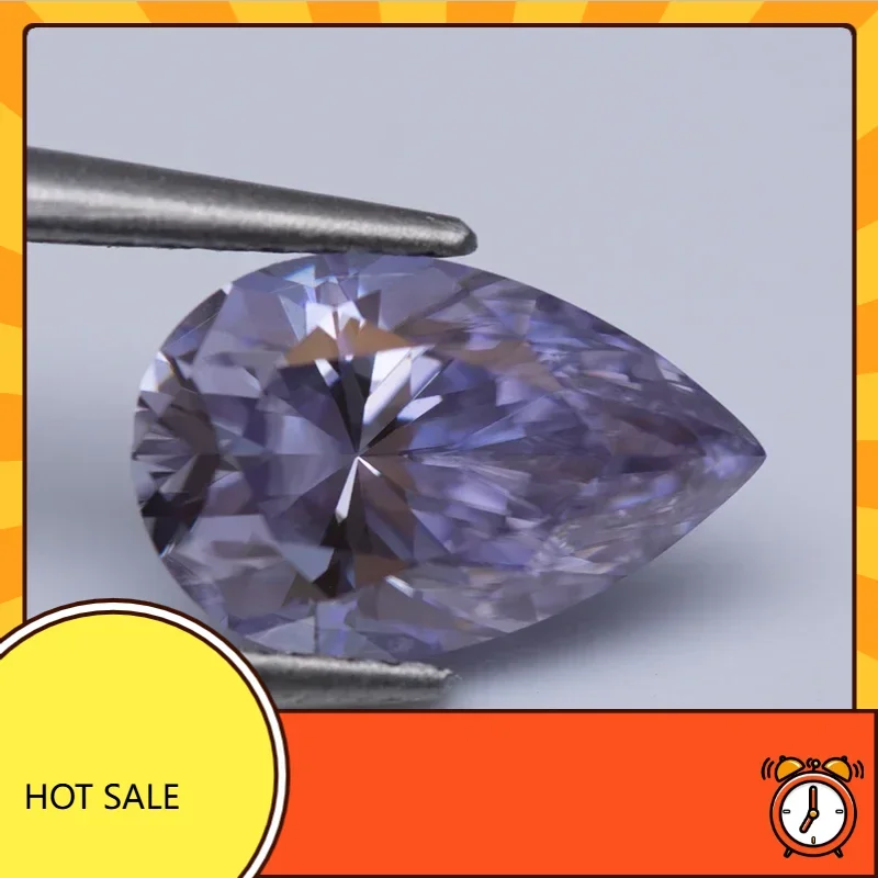 NEW Moissanite Loose Stone Light Purple Colour Pear Cut Gemstone Lab Created Diamond Jewelry Making Materials With Certifica