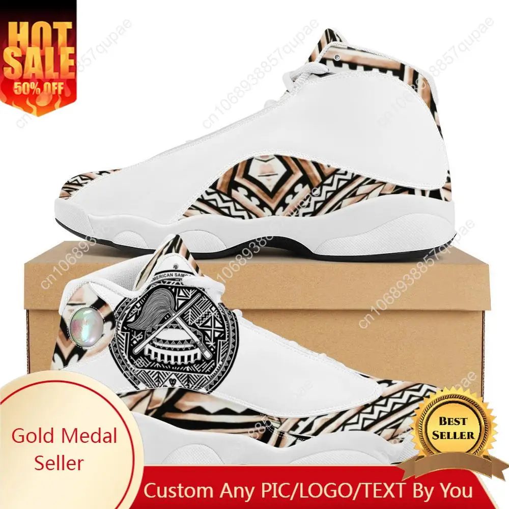 

Luxury Design Polynesian Samoa Tribe Style Boy Sneakers Running Shoes Custom Ball Sports Team Logo Men's Basketball Sports Shoes