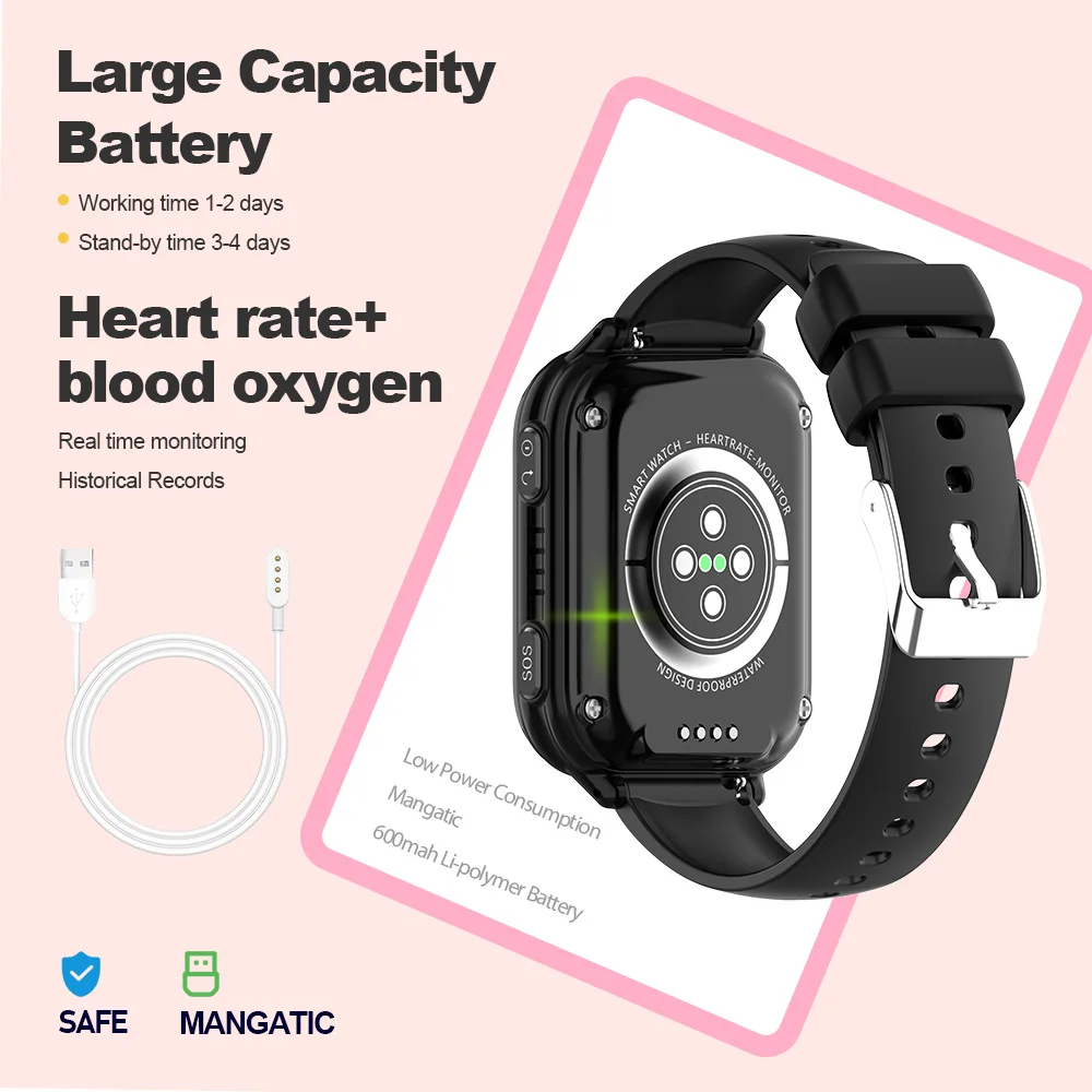 wonlex new smart watch for children heart rate monitoring 4G SOS video call kids smartwatch kt33 GPS WiFi location phone watch