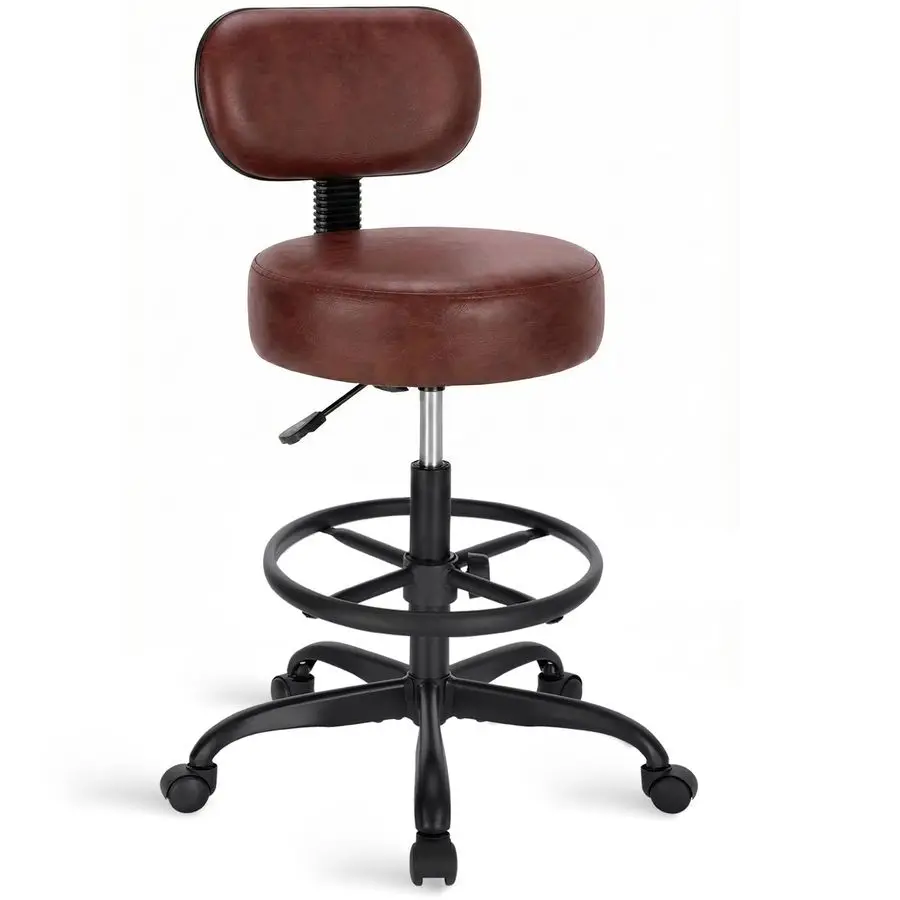 

Кресло для черчения с подлокотниками, регулируемая подставка для ног, передвижной стул, многофункциональное офисное кресло, толстая подушка сиденья для домашнего бара/кухни