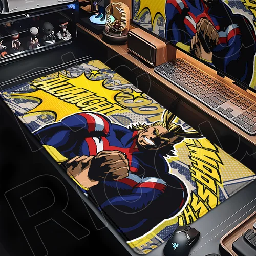 Imagen 2 del producto Alfombrilla de ratón de My Hero Academia de Anime japonés Bakugou Katsuki, alfombrilla de teclado con borde de bloqueo grande para Gamer, alfombrillas de escritorio para ordenador, goma antideslizante
