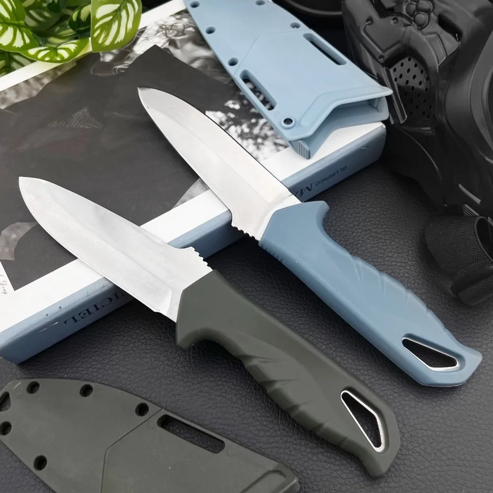 

Легкий прочный инструмент для кемпинга, портативный уличный прямой нож, лезвие D2, нейлоновая ручка из волокна, охотничьи фиксированные ножи высокой твердости