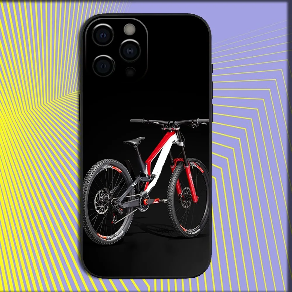 MTB Mountain Bike Cycling Bicycle Phone Case For iPhone 16,15,14,13,12,11,Pro,X,XS,Max,XR,Plus,Mini Soft Black Cover