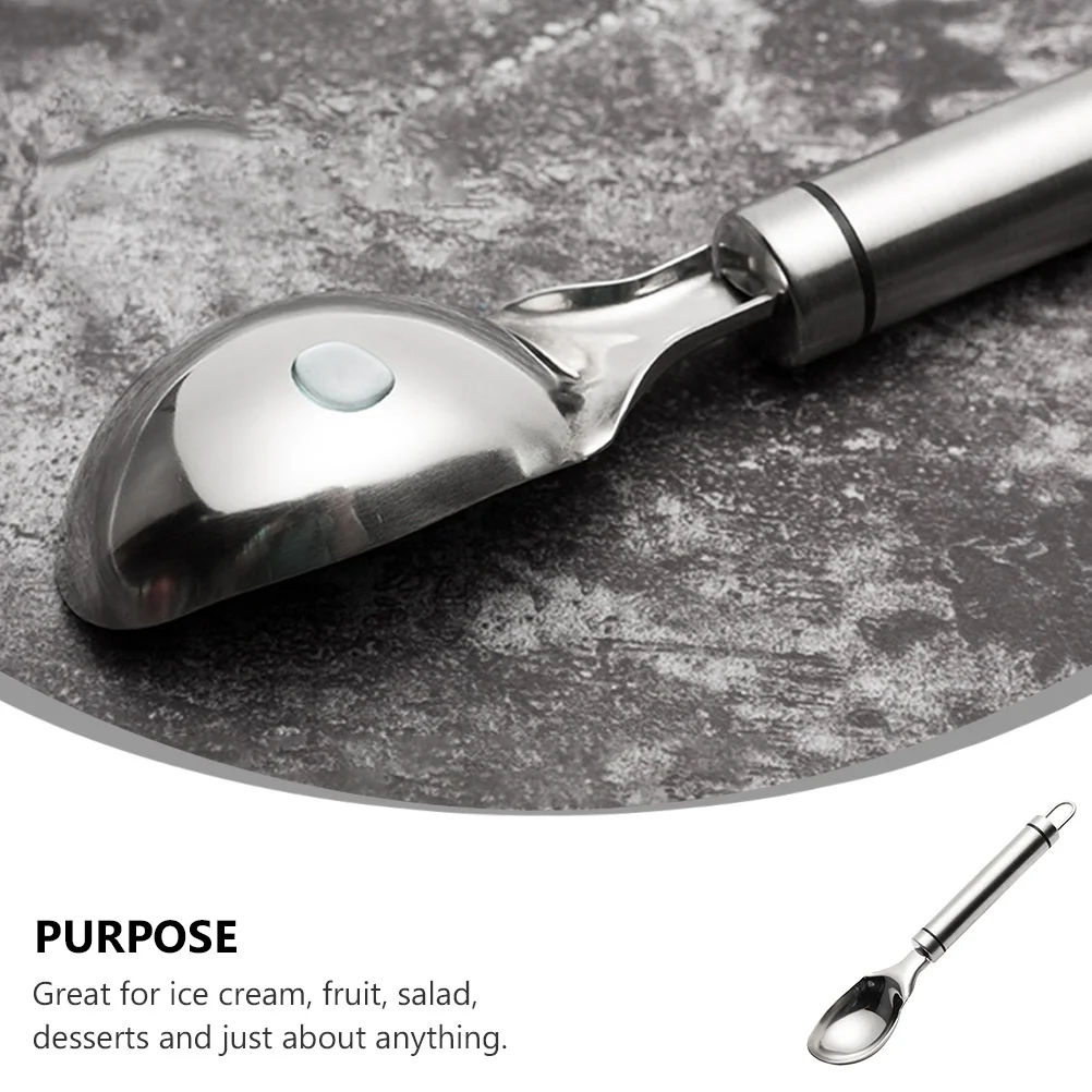 

1Pcs Stainless Steel Ice Cream Scoop Hard Dessert Spoon Eco Friendly Ergonomic Kitchen Tool for Home Cafe Restaurant